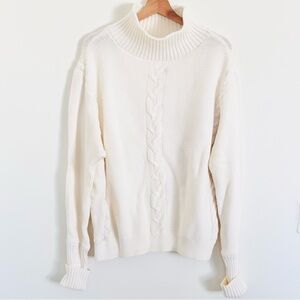 NWT GAP Mockneck Cable Knit Sweater in Snow Cap